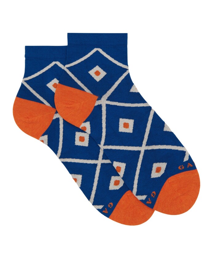 chaussettes-ultra-courtes-en-coton-bleu-pour-femmes-avec-motif-argyle
