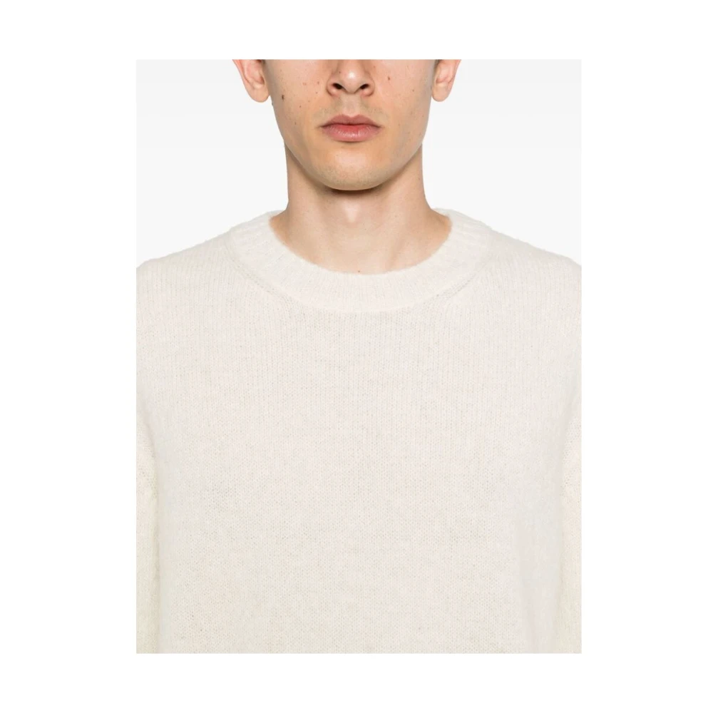 Tom Ford Alpaca Wool Crew Neck Sweater White Heren