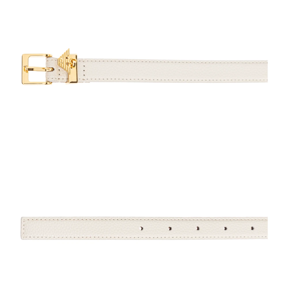 Emporio Armani Leren riem Beige Dames