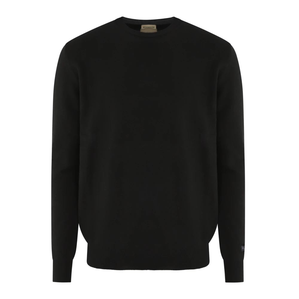 Woolrich Lamswol Crewneck Sweater Black Heren