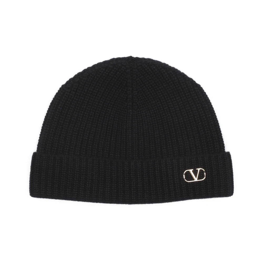 Valentino Garavani Zwarte Beanie Muts Black Heren