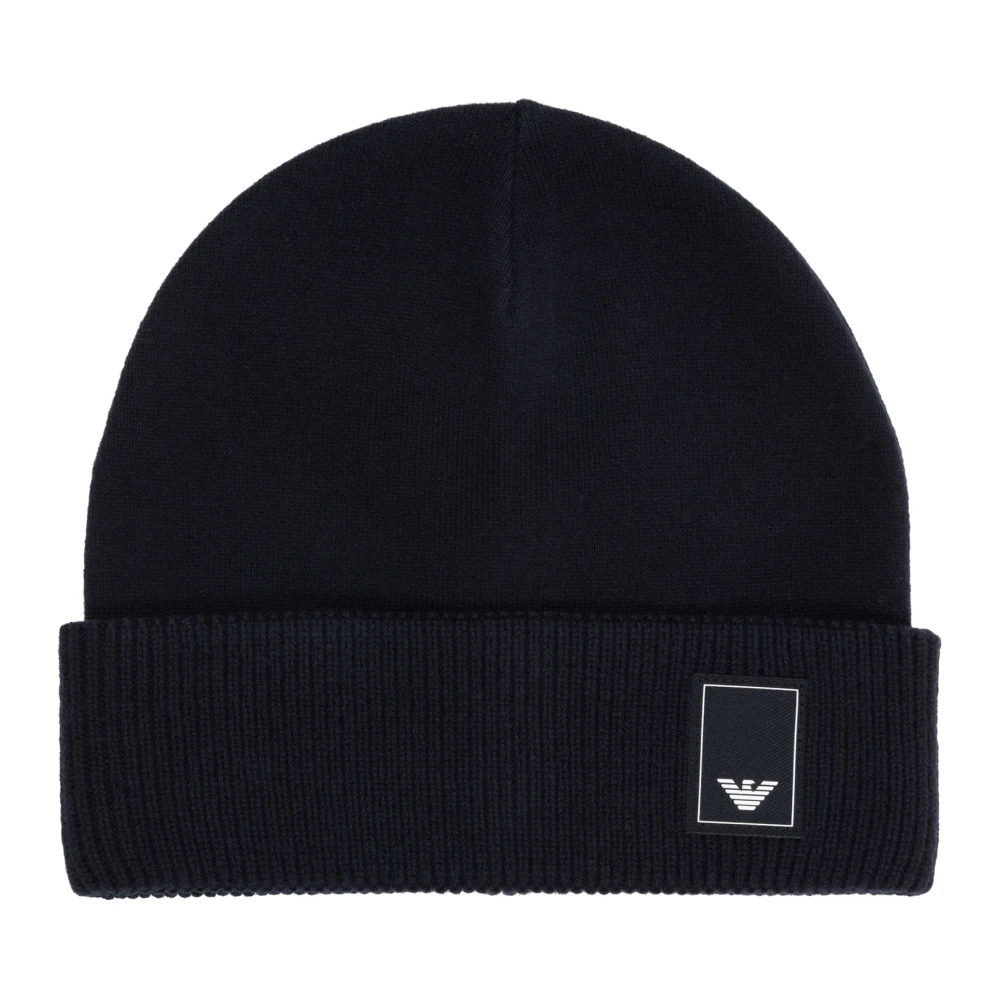 Emporio Armani Effen Logo Beanie Muts Blue Heren