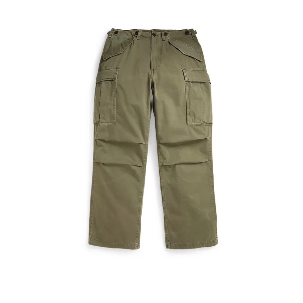 Polo Ralph Lauren Men's Green Straight Trousers, W32 L34, Hlače