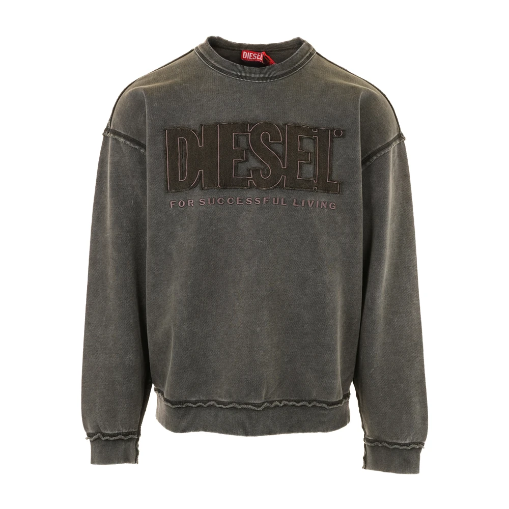 Diesel Men's Black Sweatshirts, M, S-Boxt-Raw-V1 Sweatshirt
