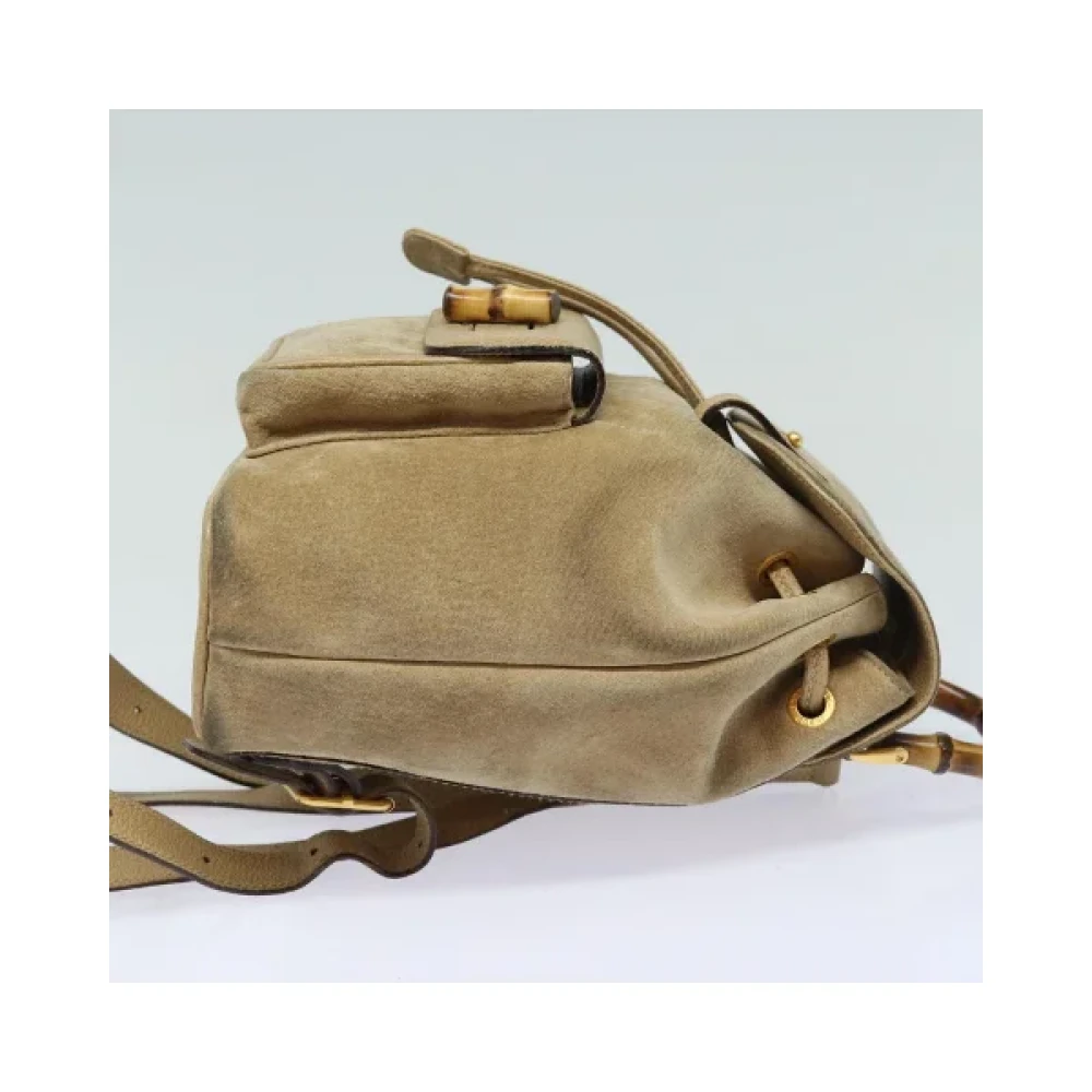 Gucci Vintage Pre-owned Suede backpacks Beige Dames