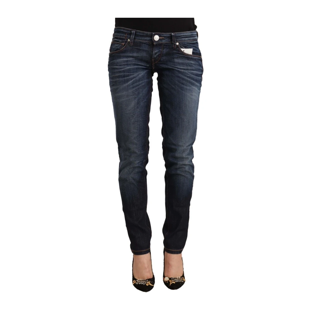 Acht Donna Blu Jeans Skinny In Denim A Vita Bassa