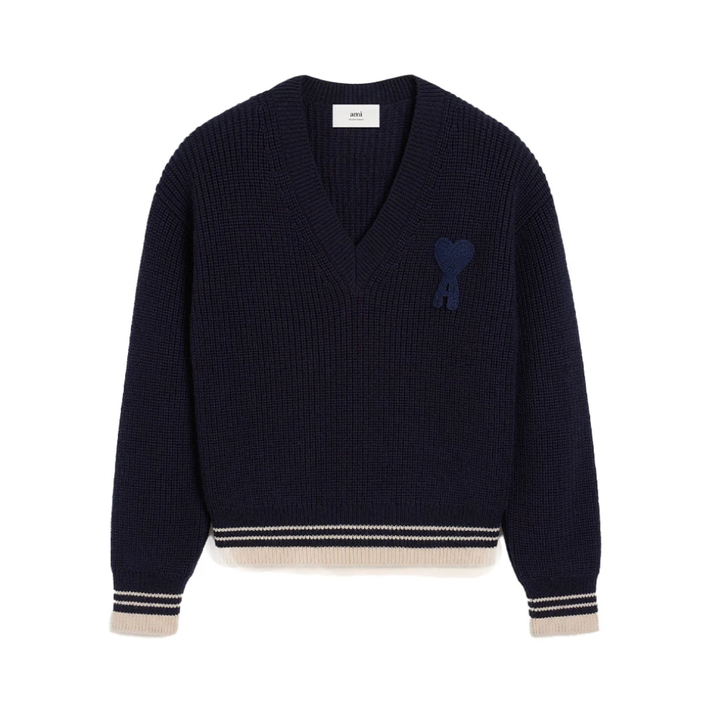 Knitwear > V-neck Knitwear - - Ami Paris - Modalova