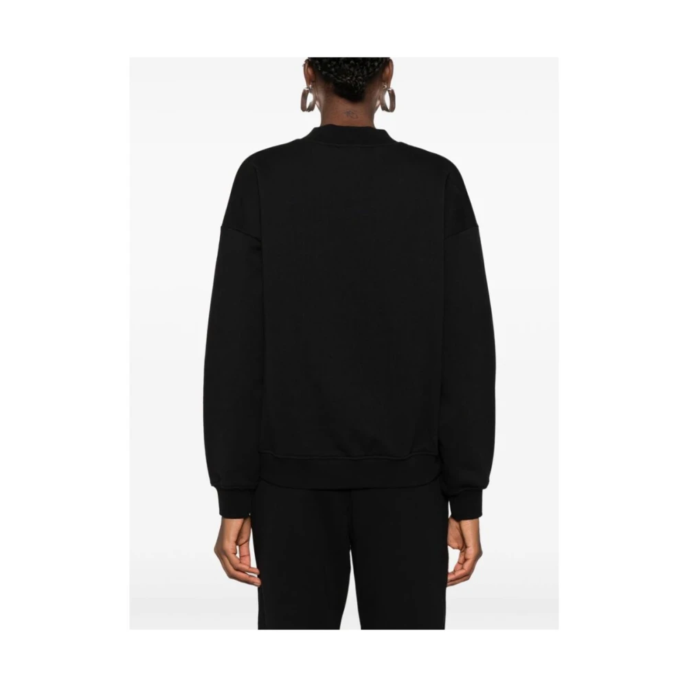 pinko Logo Patch V-Neck Sweatshirt Black Dames