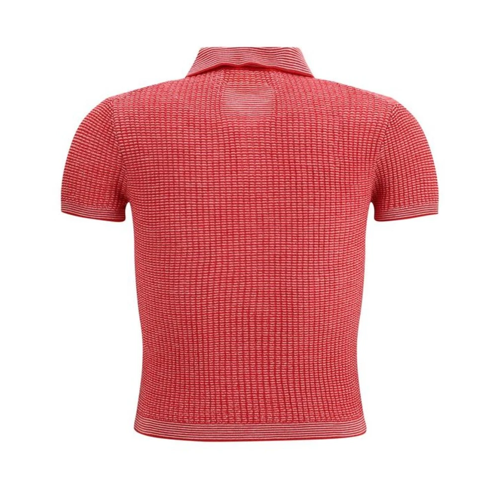 Guest In Residence Gestreept Kasjmier Poloshirt Red Dames