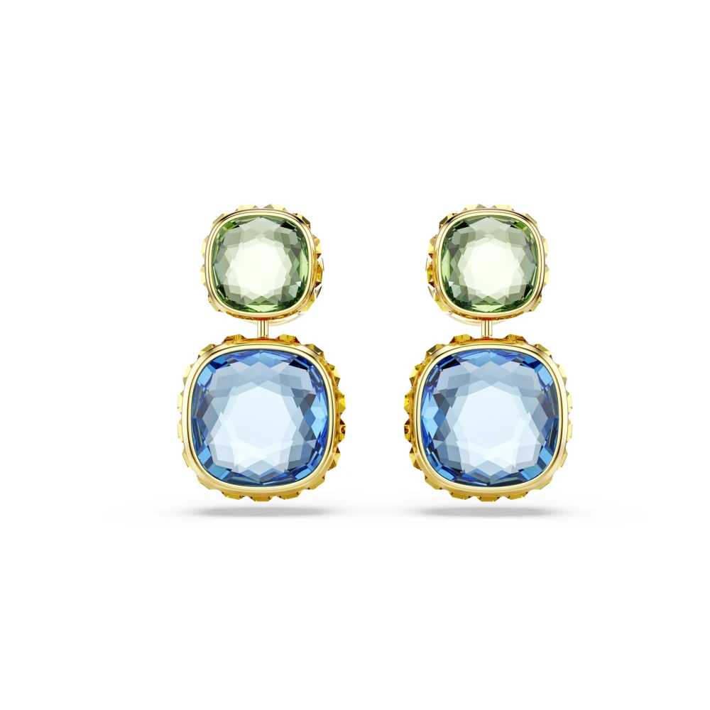 Goldene Kristall Ohrringe, Elegante Wahl - Swarovski - Modalova