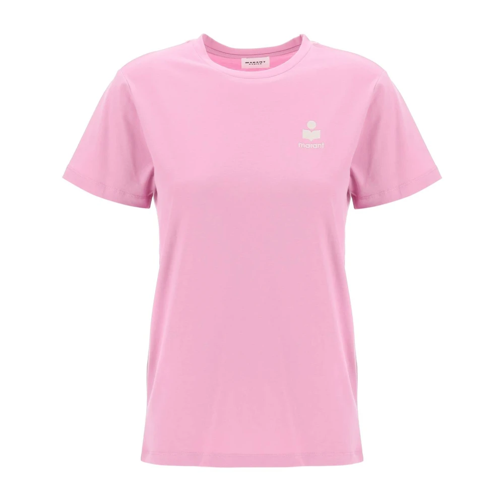Isabel marant Geborduurd Logo Jersey T-shirts en Polos Pink Dames