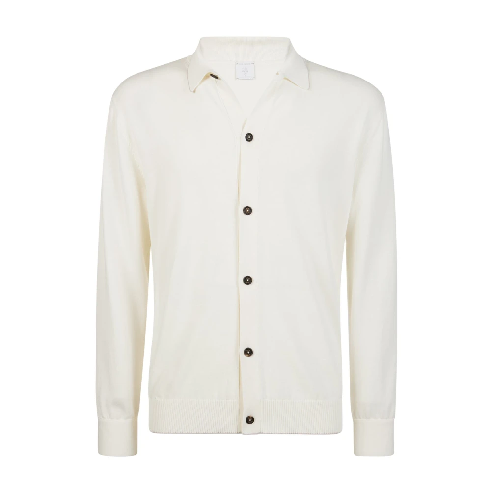 Eleventy Mannelijk Wit Overhemden Heren, Xl, Katoen, Maglia Camicia Manica Lunga