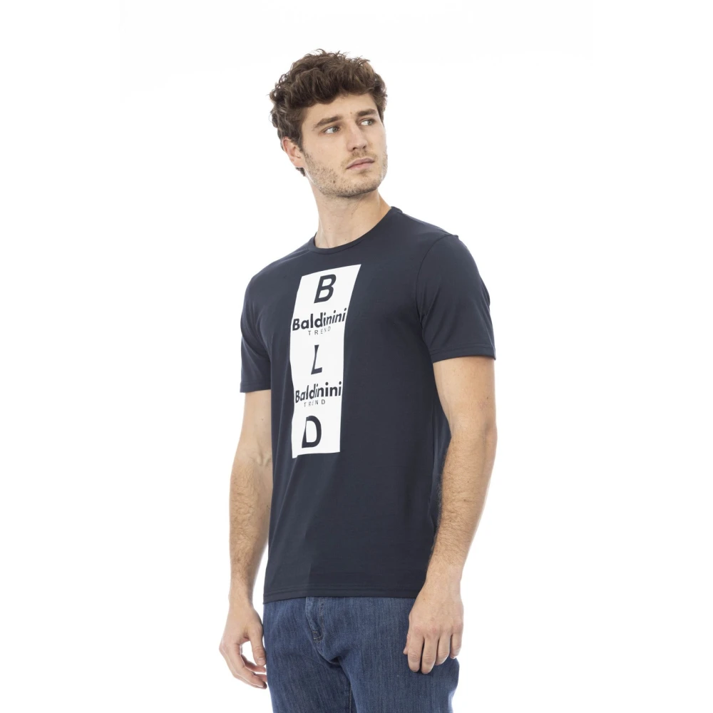 Baldinini T-shirt met korte mouwen en ronde hals Blue Heren