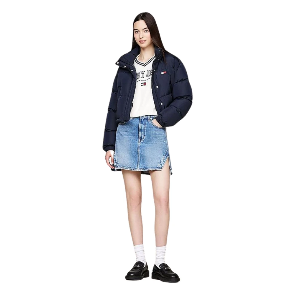Tommy Hilfiger Hoge Taille Denim Mini Rok Blue Dames