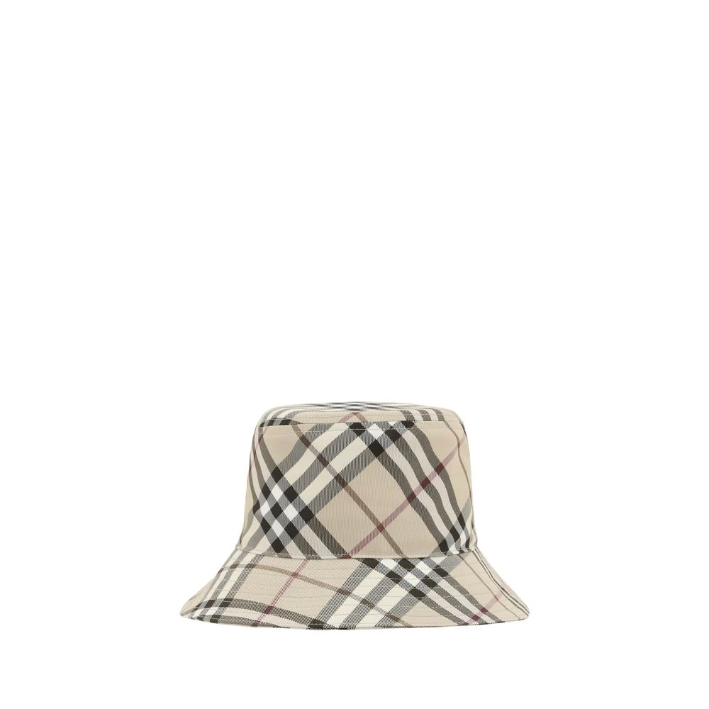Burberry Geruite Bucket Hat met Equestrian Knight Multicolor Heren