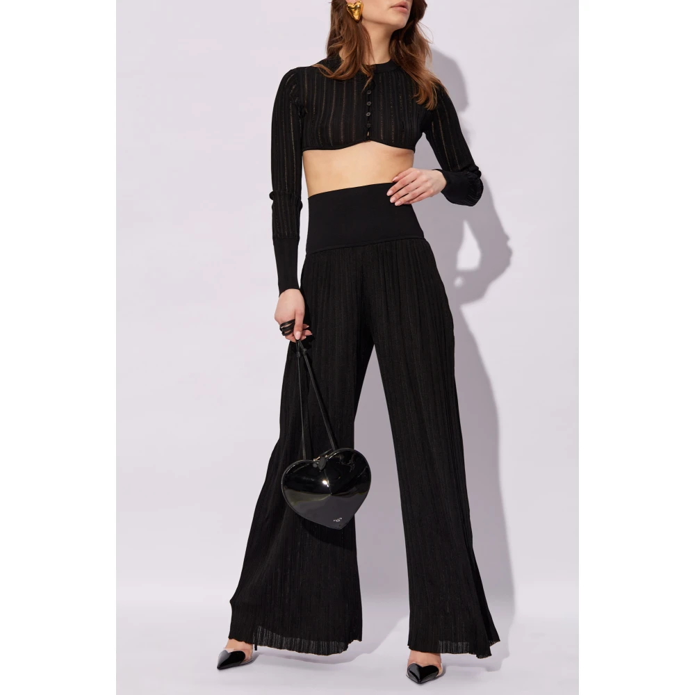 Alaïa Gestreepte broek Black Dames