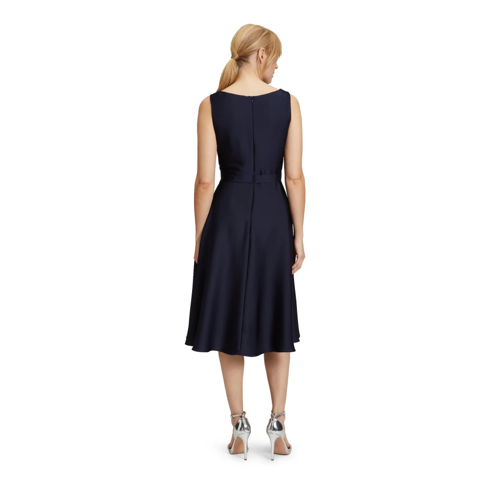 Vera Mont Cocktailjurk met watervalhals Blue Dames