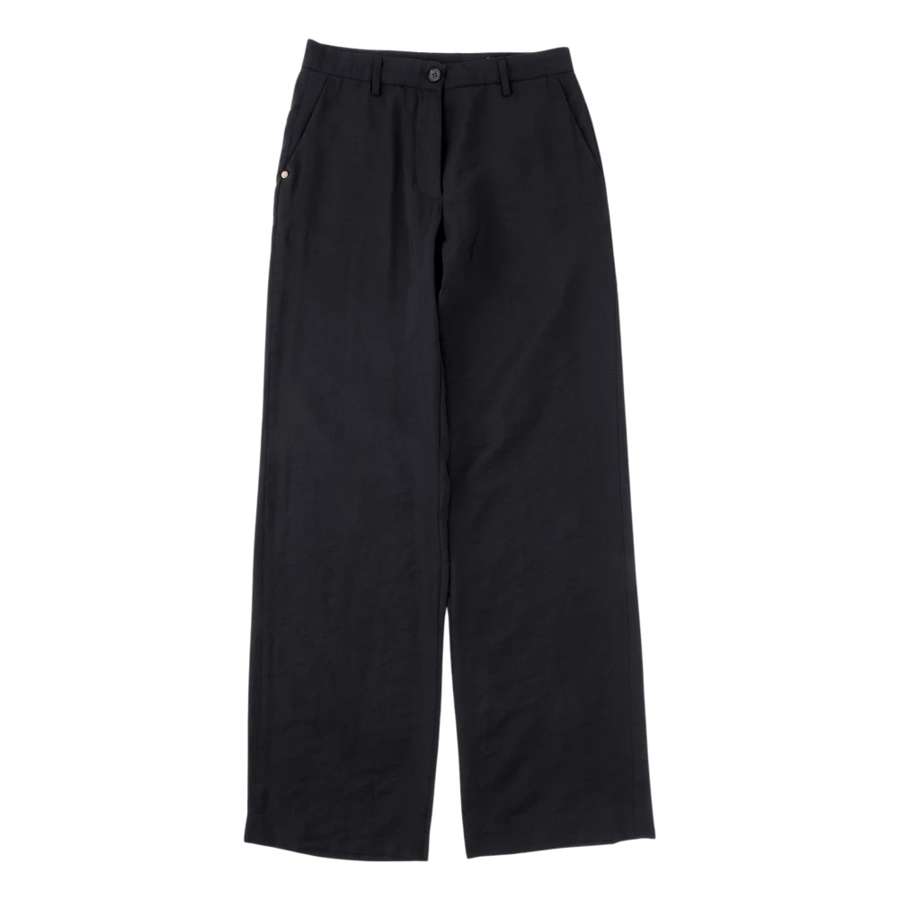 White Sand Wide Trousers Black Heren