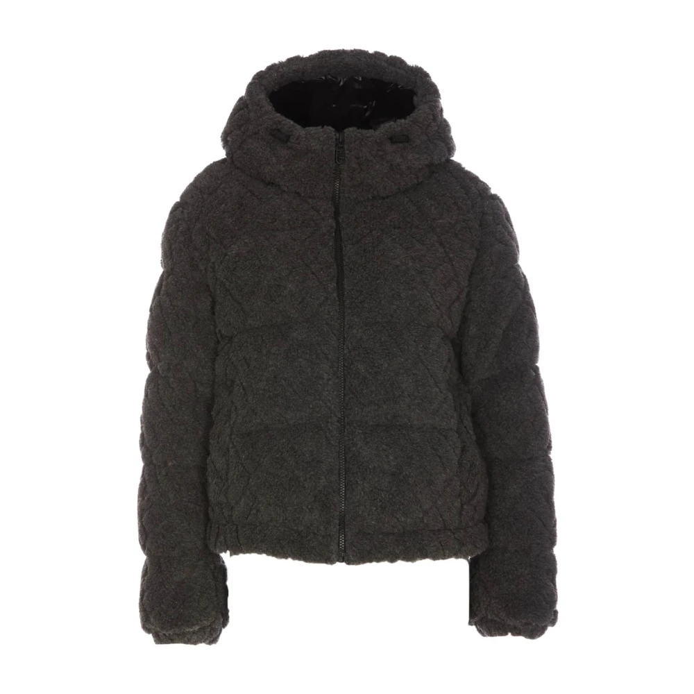Fendi Logo FF Wol Alpaca Jas Gray Dames