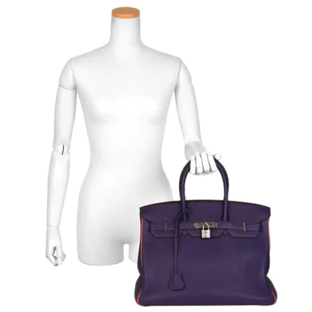 Hermès Vintage Pre-owned Leather handbags Purple Dames