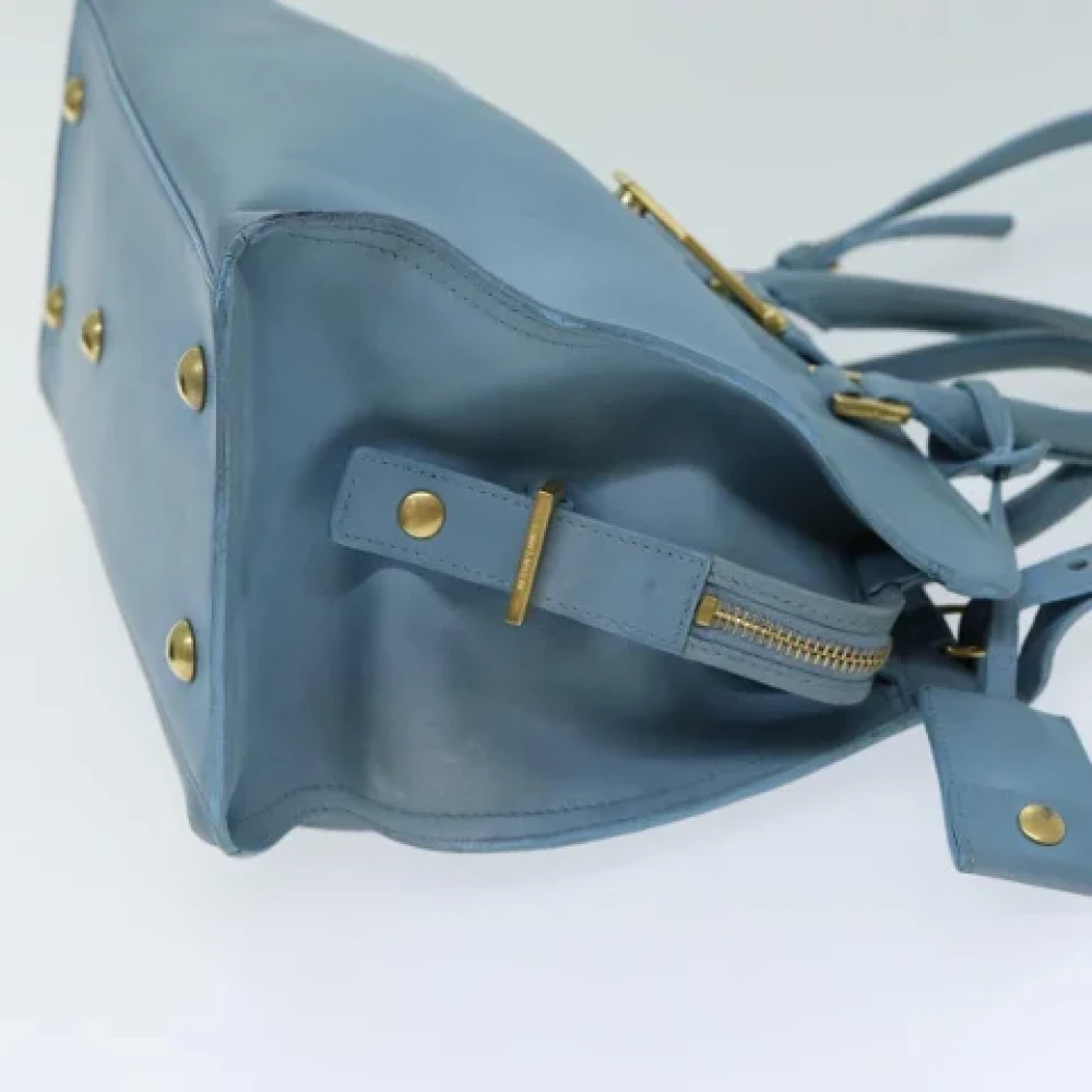 Yves Saint Laurent Vintage Pre-owned Leather handbags Blue Dames
