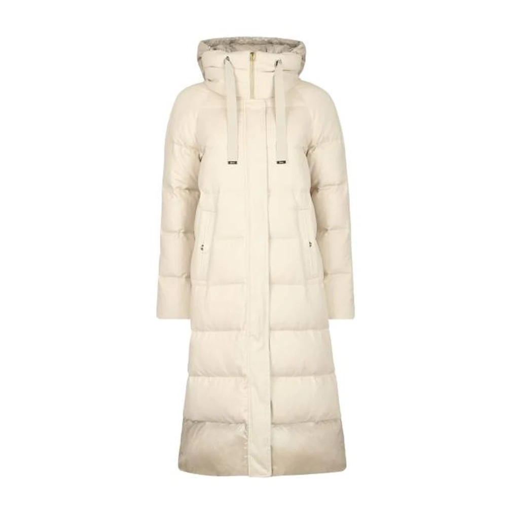 Herno , Down Coats, Female, Beige, M, Silk And Cashmere Padded Coat