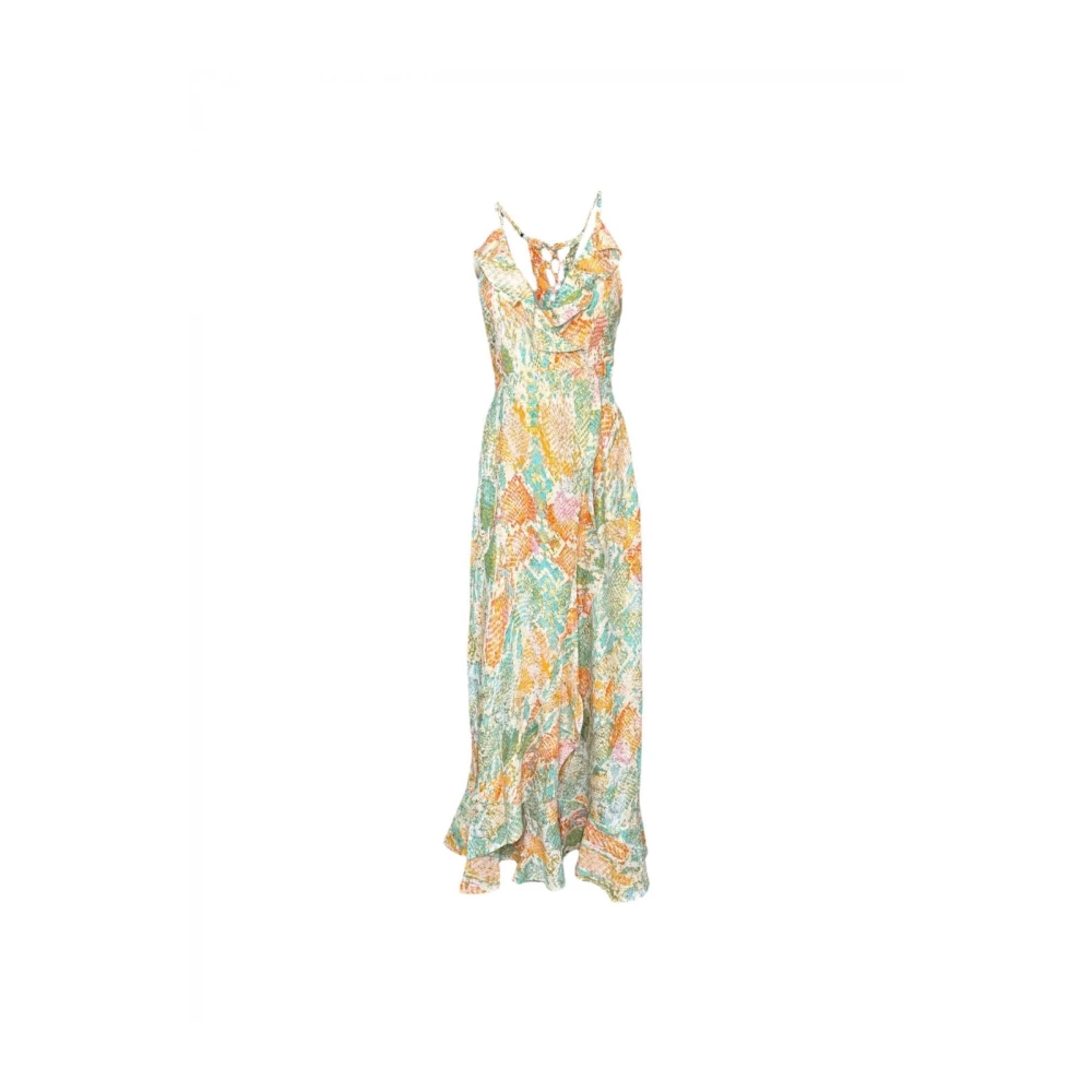 Molly Bracken Gedrukte Lange Jurk met Gekruiste Bandjes Multicolor Dames