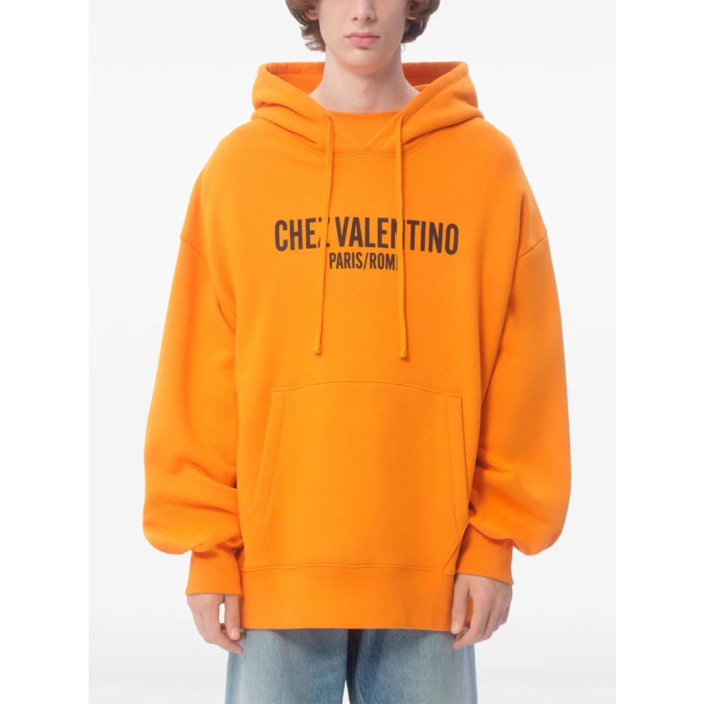 Valentino Oranje hoodie met logoprint Orange Heren