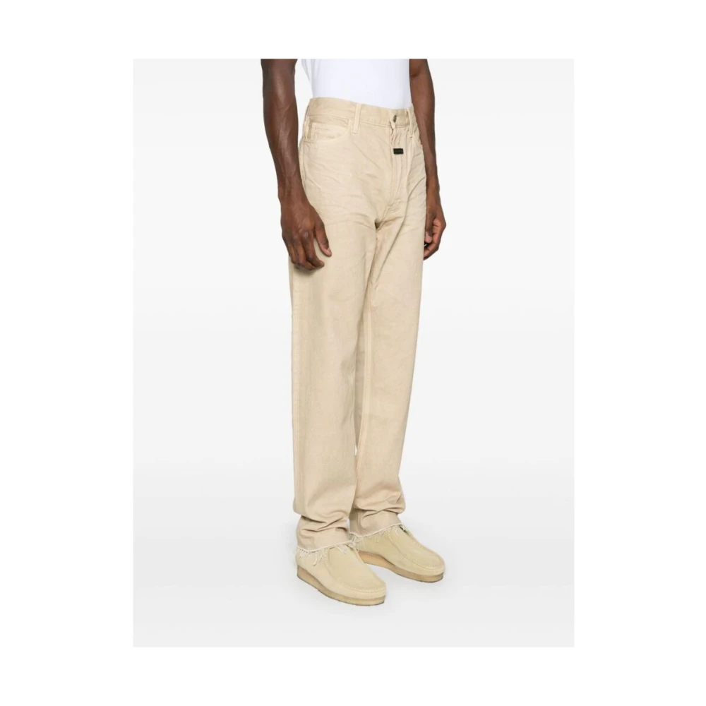 Fear Of God Beige Denim Klassieke Vijf-Pocket Jeans Beige Heren