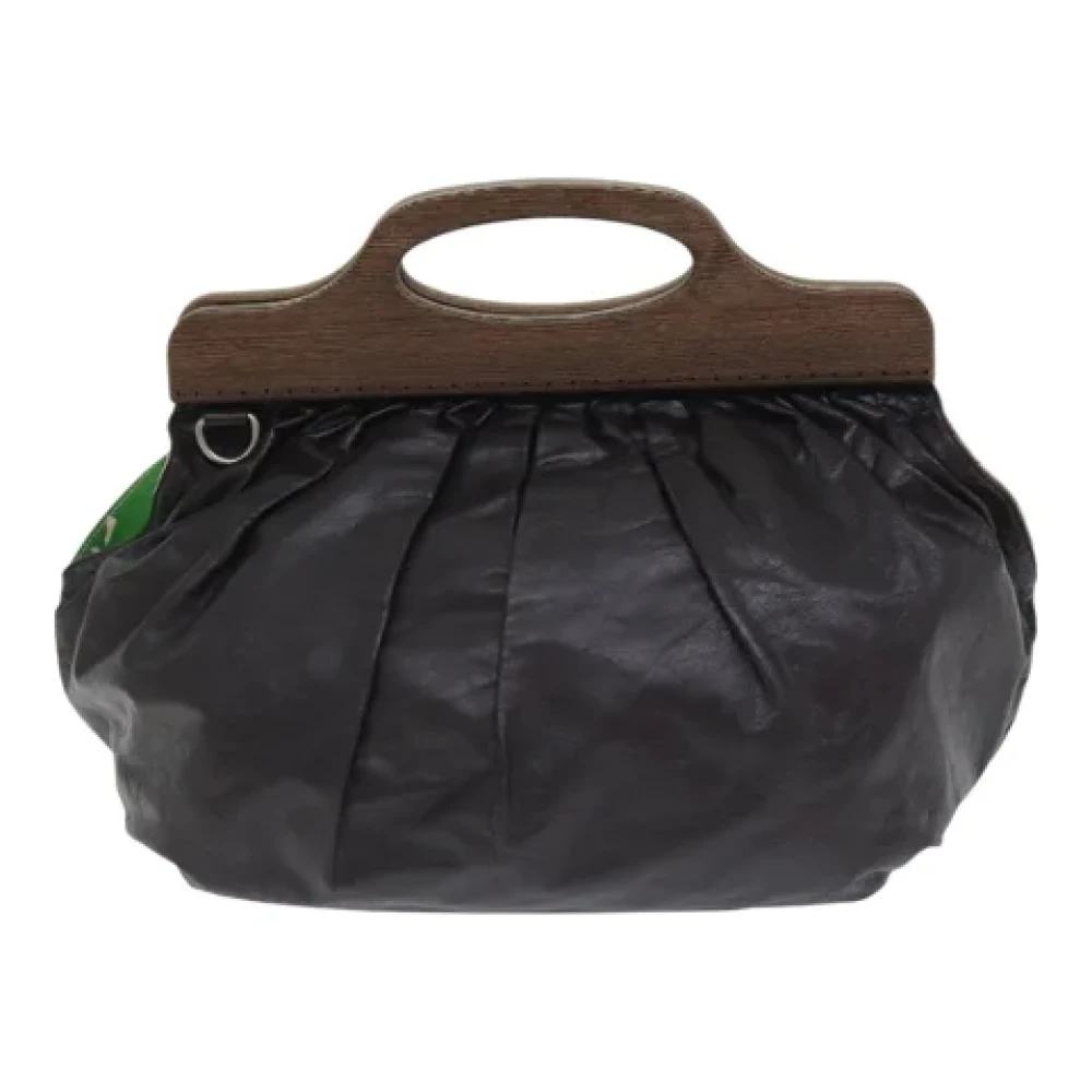 Miu Pre-owned Leather handbags Brown Dames