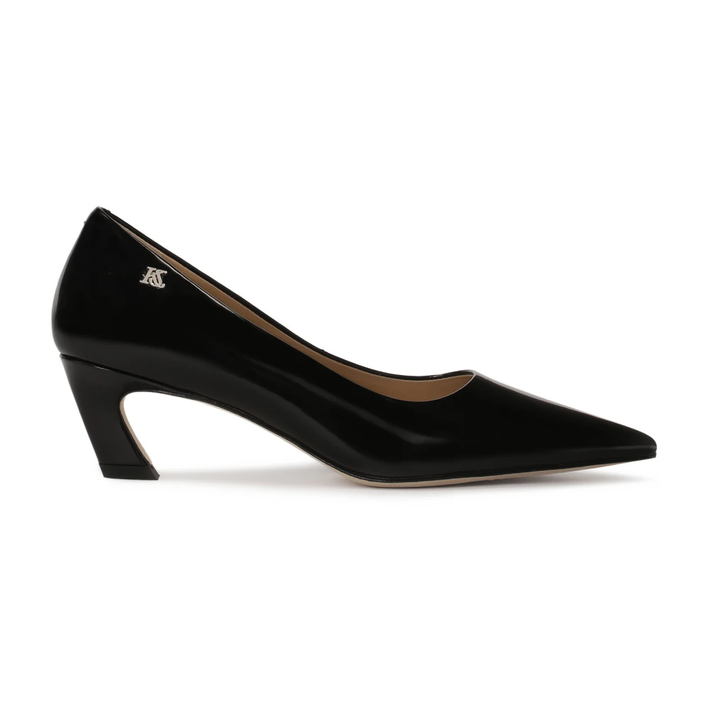 Kazar Studio Svarta spetsiga pumps med en sned klack Black, Dam