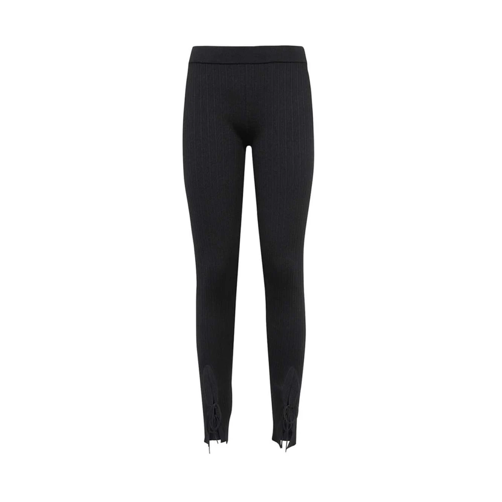 Tom Ford Geribbelde zijde-mix leggings met uitsnijddetails Black Dames