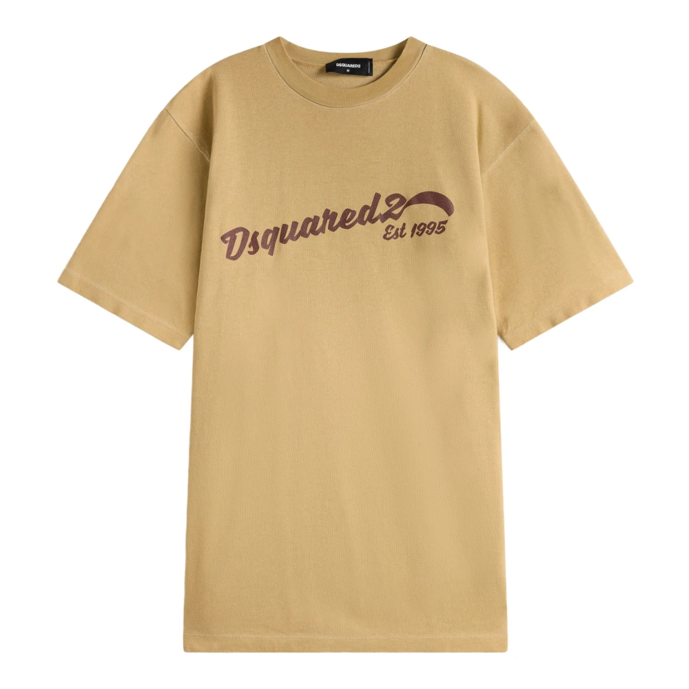 Dsquared2 Wijde T-shirt met Opvallende Print Brown Heren