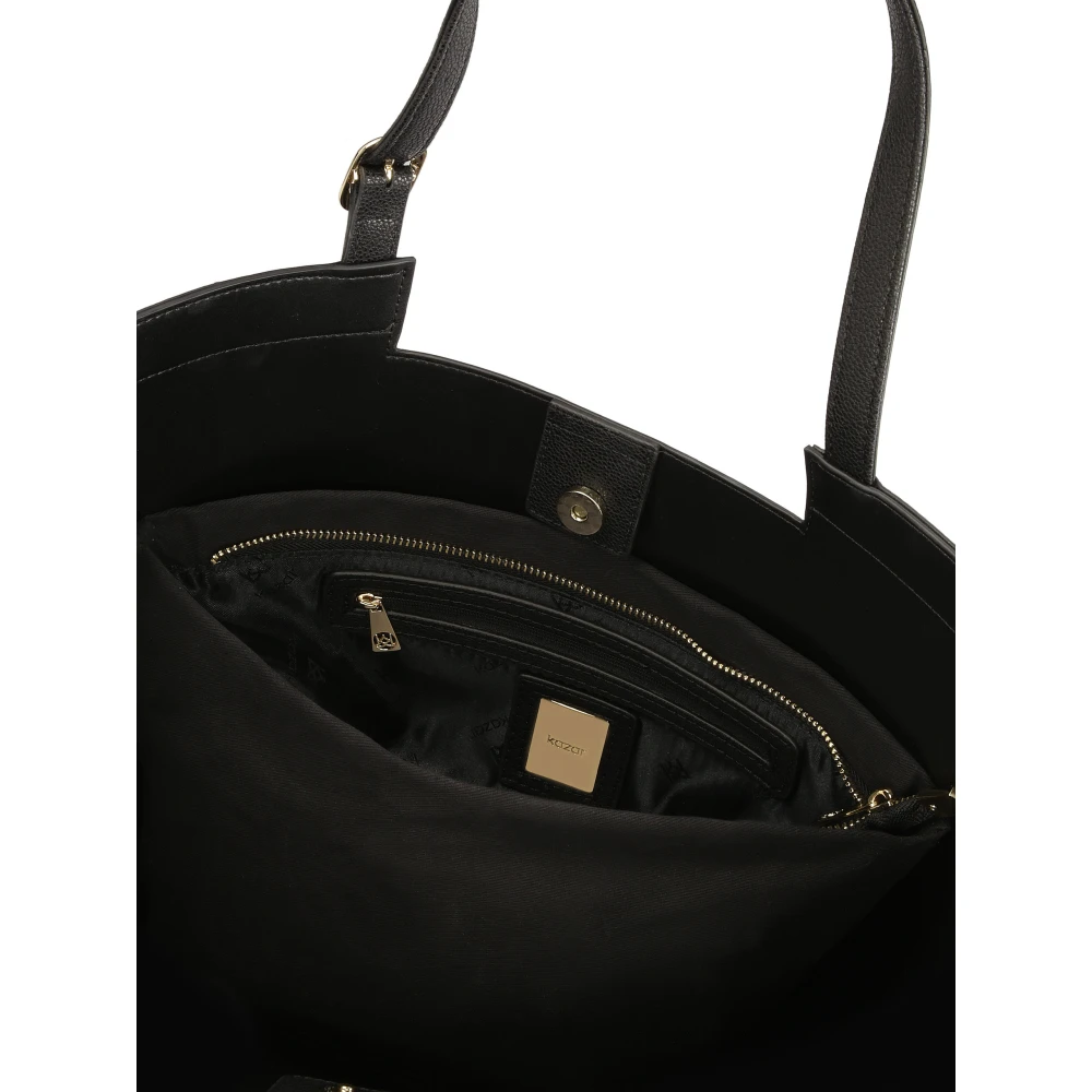 Kazar Leren trapeze schoudertas Black Dames