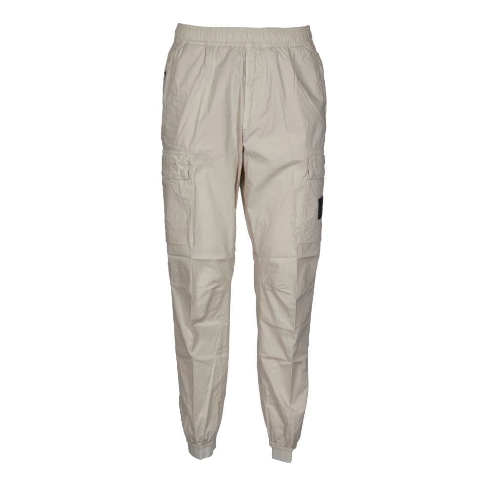 Stone Island Cargo broek met elastische tailleband Beige Heren