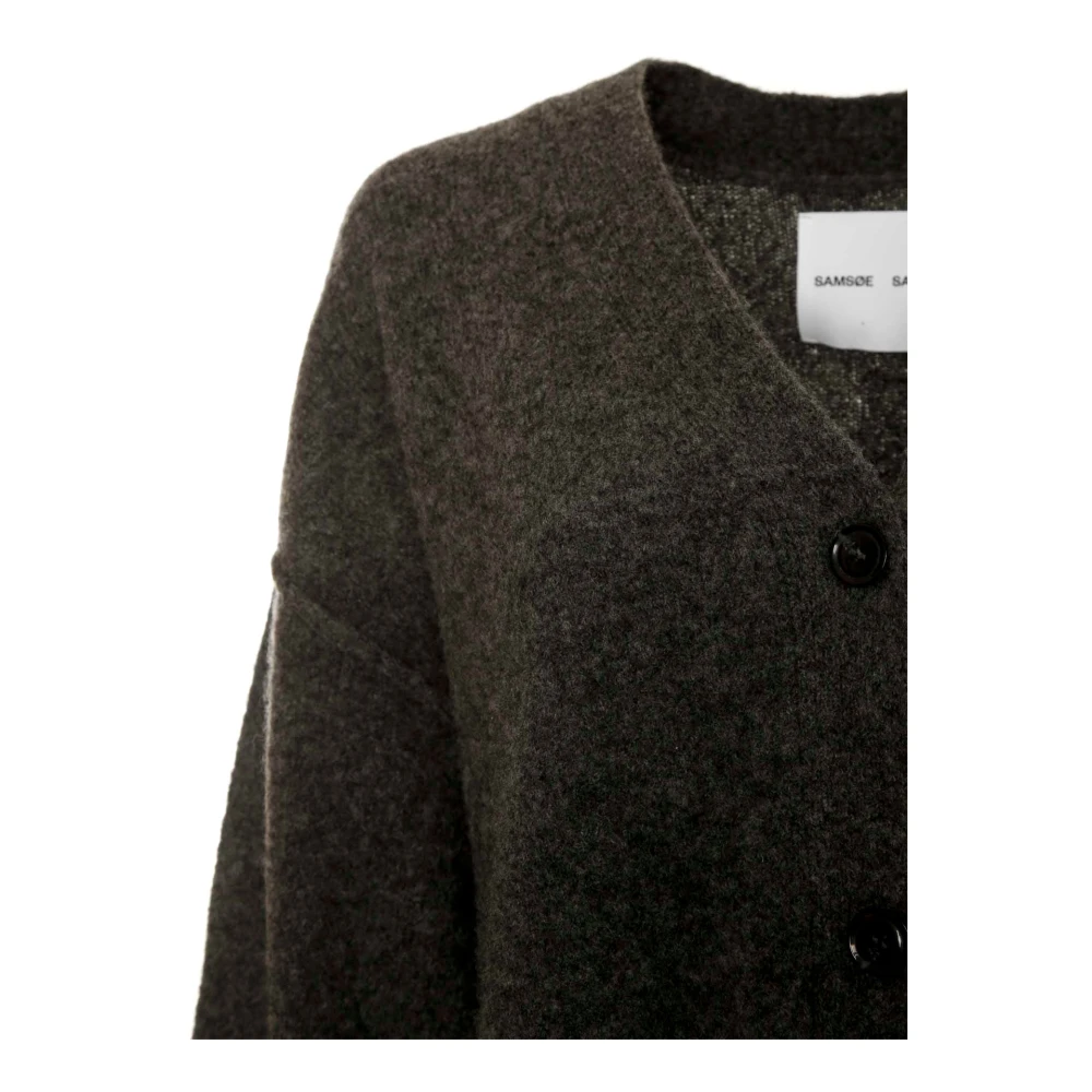 Samsøe Oversized Vest met V-hals Gray Dames