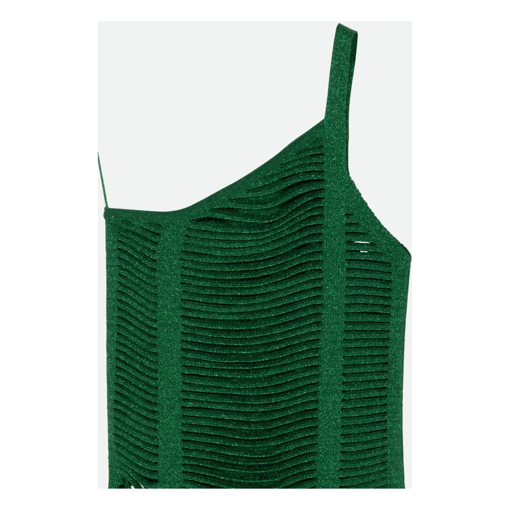 Circus Hotel Groene One-Shoulder Franje Jurk Green Dames