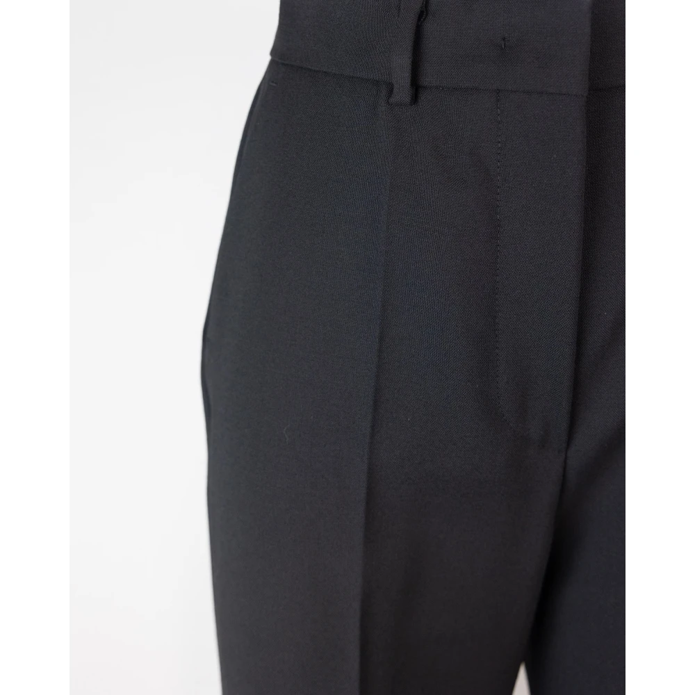 SPORTMAX Zwarte Wol Lage Taille Broek Black Dames