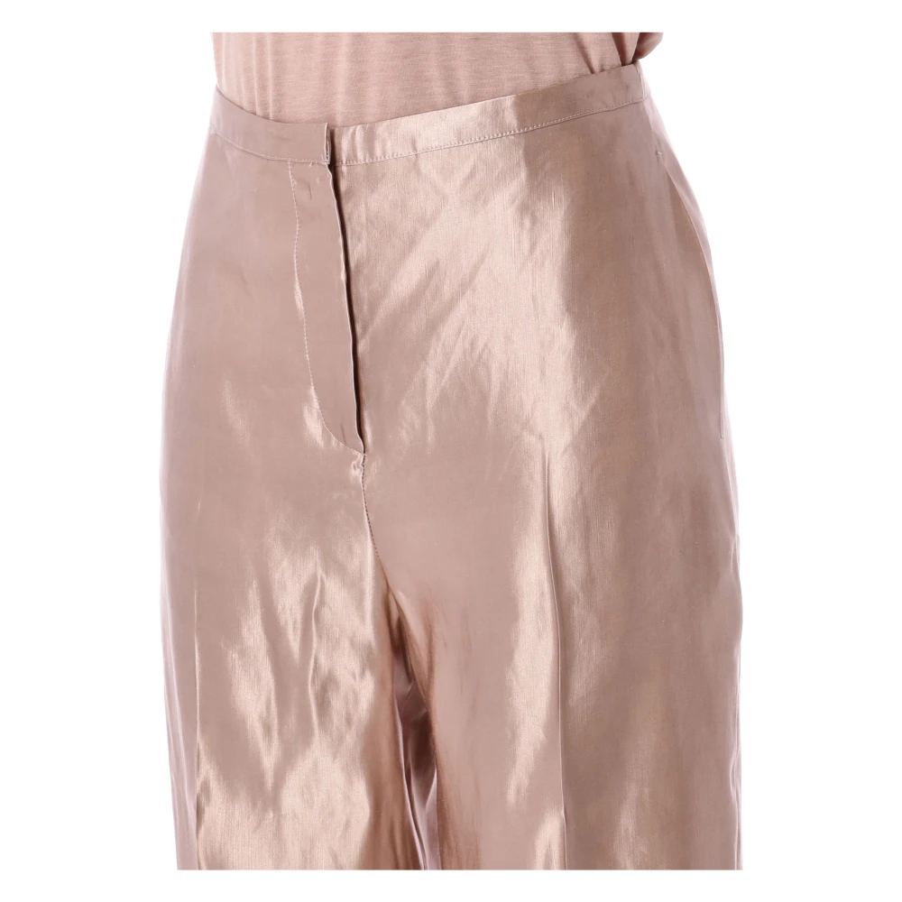 Loulou Studio Zijden Linnen Wijde Pijp Broek Pink Dames