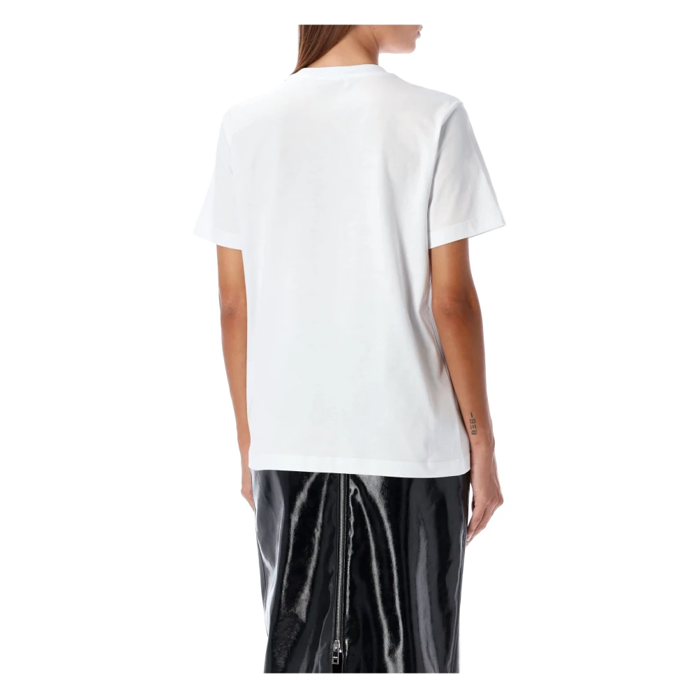 Msgm Kristallen Lint Wit T-shirt White Dames