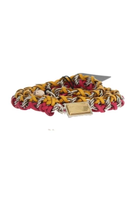Red Yellow Leather Crystal Belt