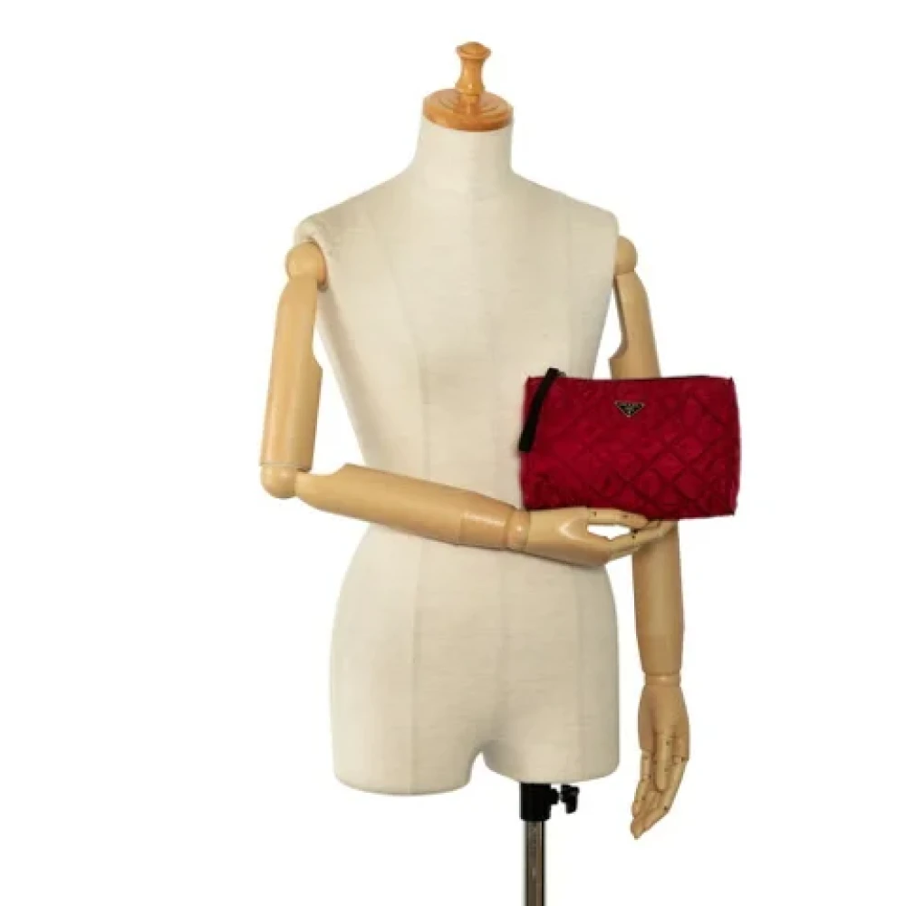Prada Vintage Pre-owned Fabric clutches Red Dames