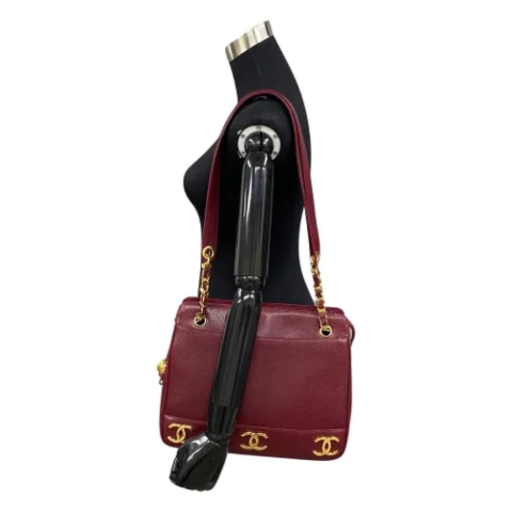 Chanel Vintage Pre-owned Leather totes Red Dames