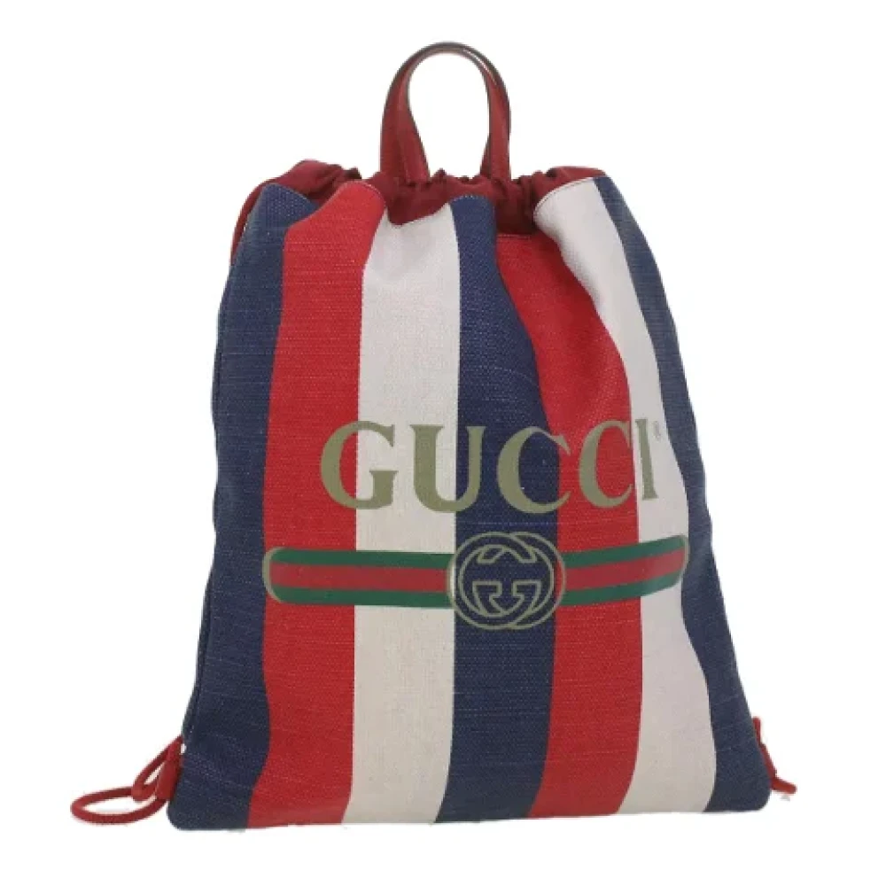 Gucci Vintage Pre-owned Canvas backpacks Red Dames
