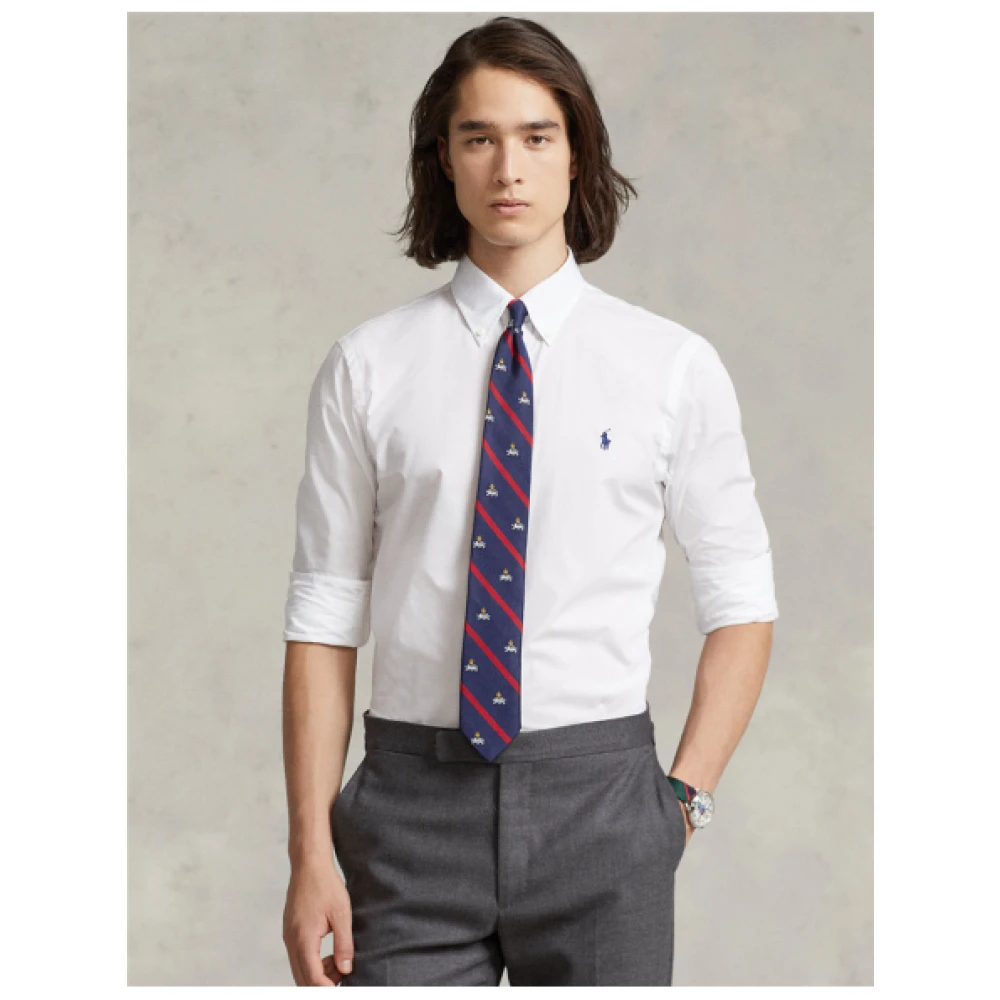 Polo Ralph Lauren Stretch Katoenen Maatwerk Overhemd White Heren