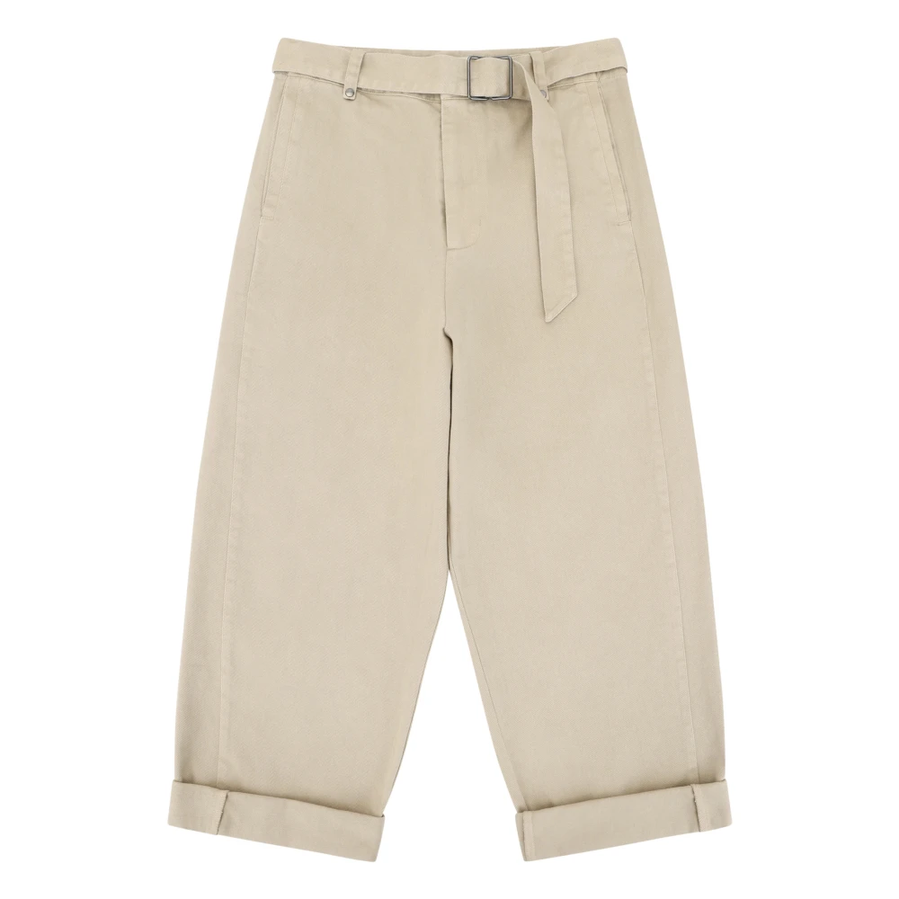 Entire Studios Women's Beige Wide Trousers, M, Cotton Flared Trousers