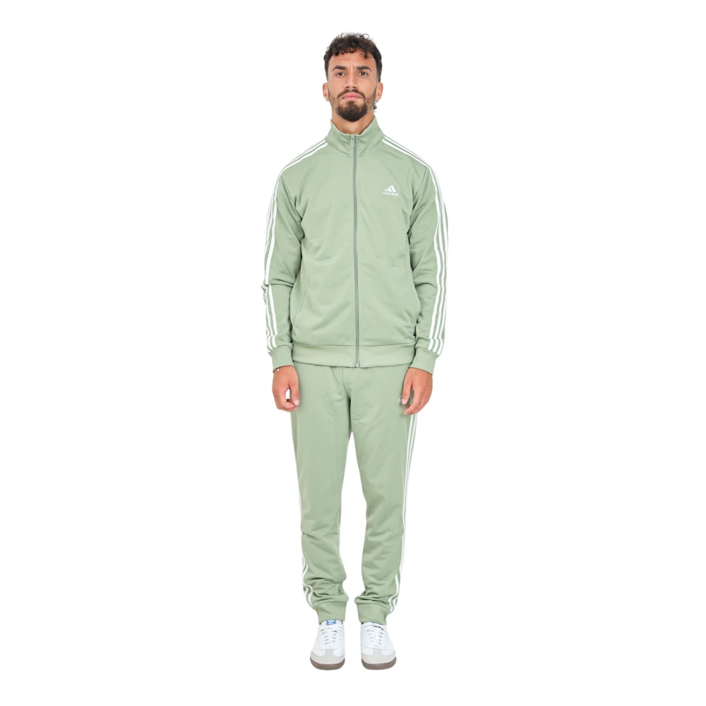 Adidas Sportief Groen Trainingspak Basic 3-Stripes Green Heren