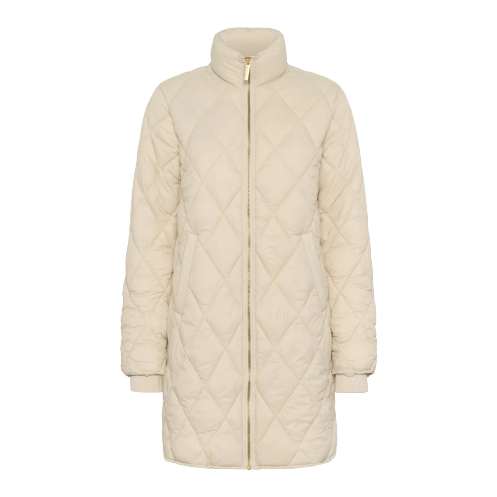 Part Two Women's Beige Parkas, 2XL, Quilted Jacket With High Collar