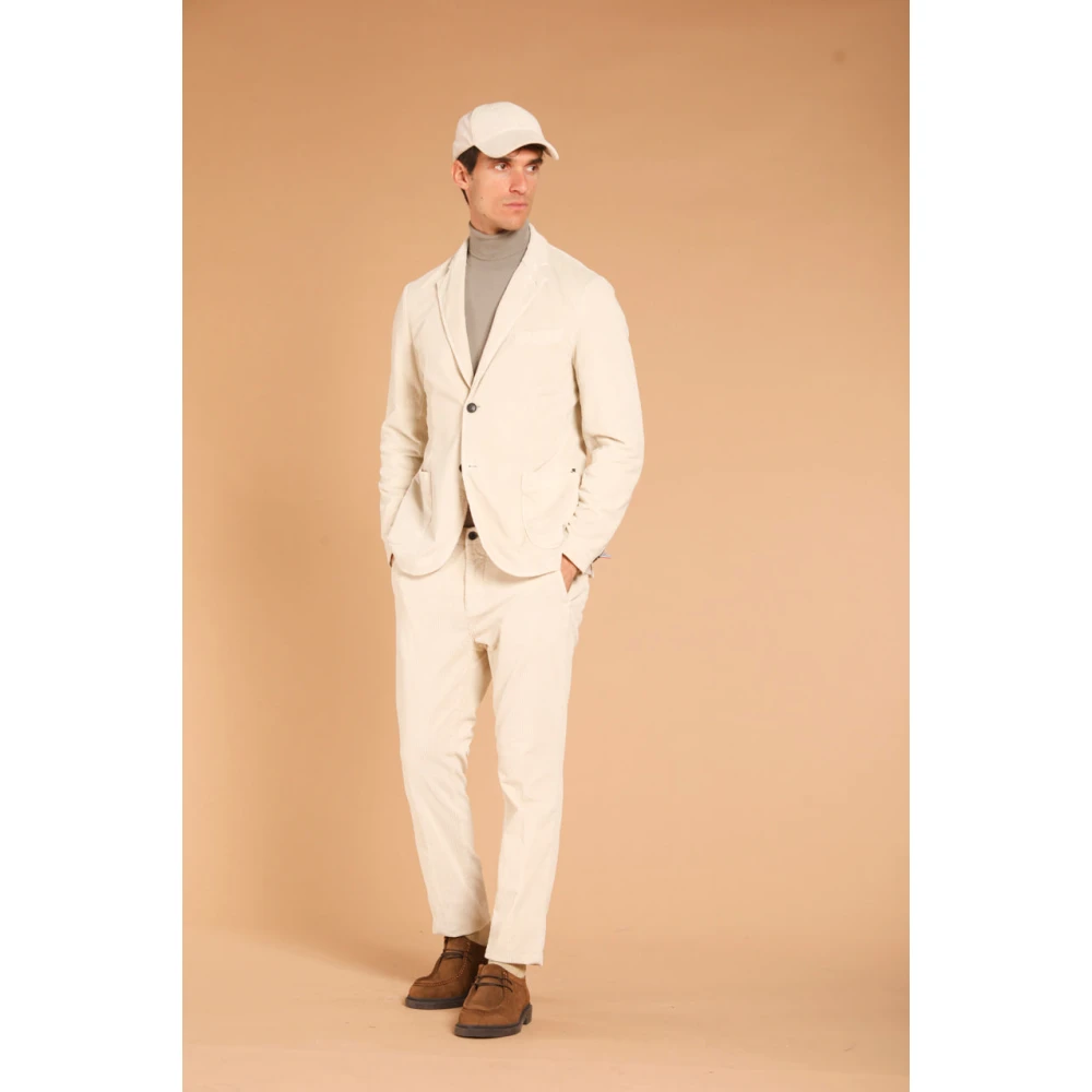 Mason's Velvet Gestreepte Heren Blazer Regular Fit Beige Heren