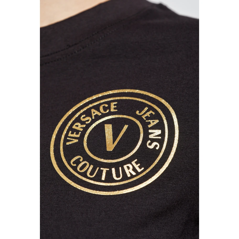 Versace Jeans Couture Jurk met logo Black Dames